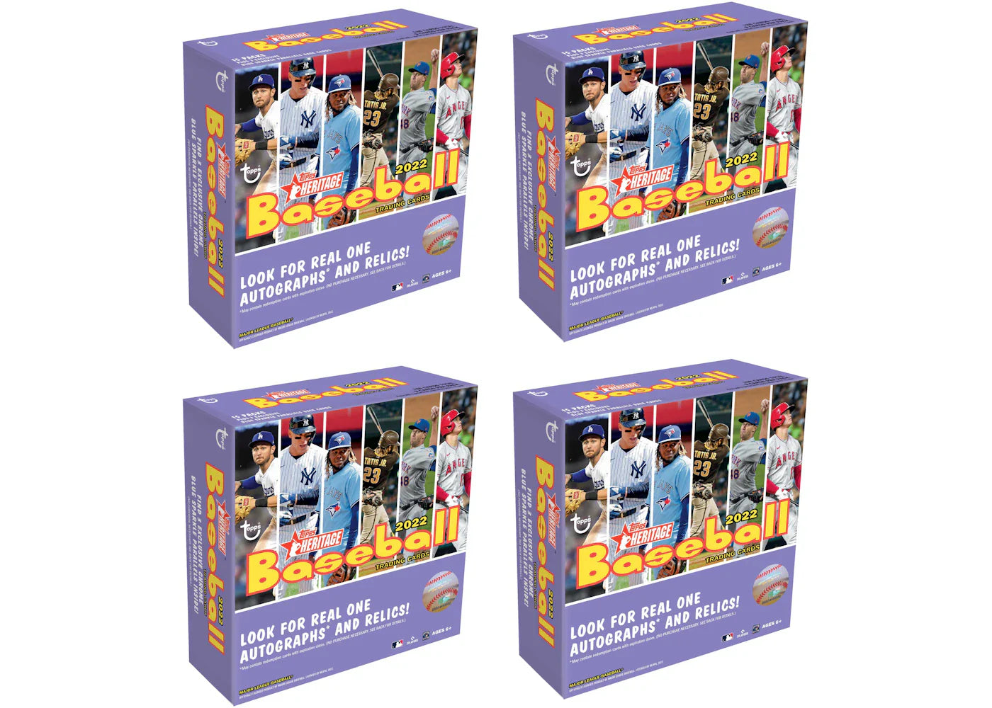 2022 Topps Heritage Baseball Walmart Mega Box (15 Packs) 4x Lot