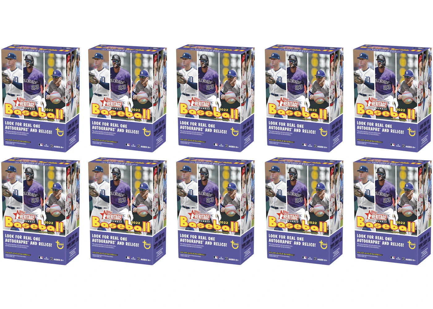 2022 Topps Heritage High Number Baseball Blaster Box 10x Lot