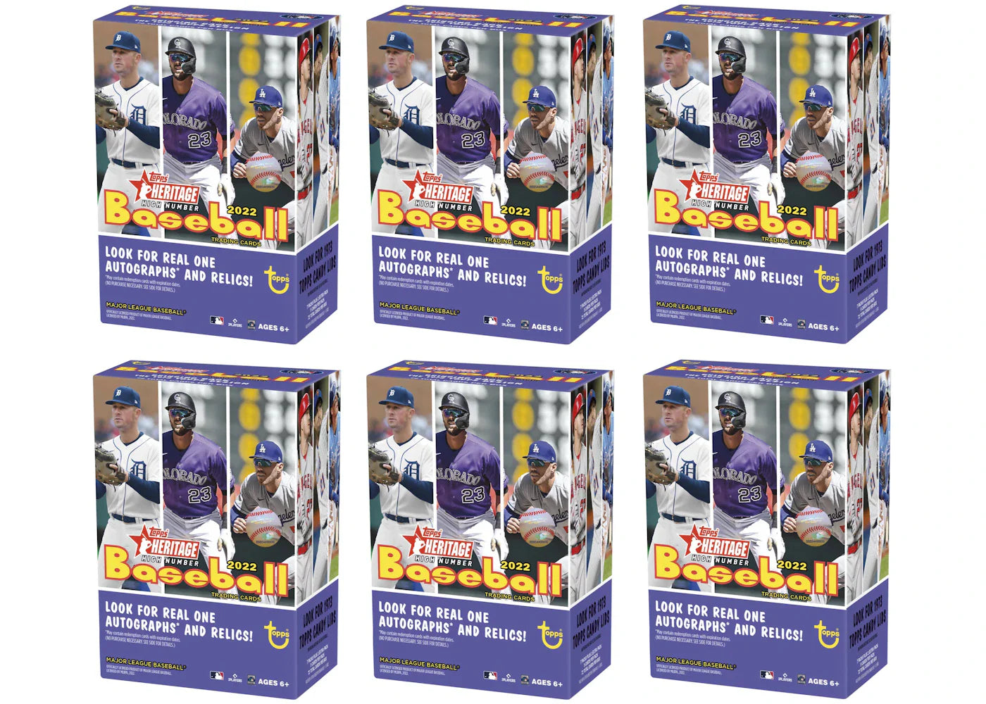 2022 Topps Heritage High Number Baseball Blaster Box 6x Lot