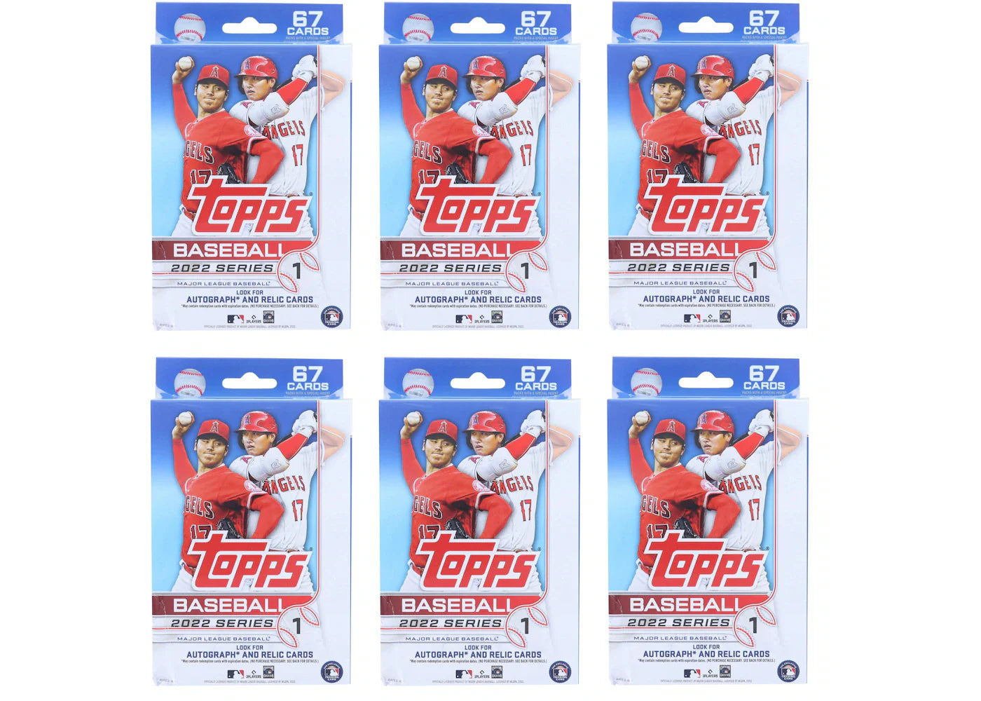 2022 Topps Series 1 Baseball Hanger Box 6x Lot
