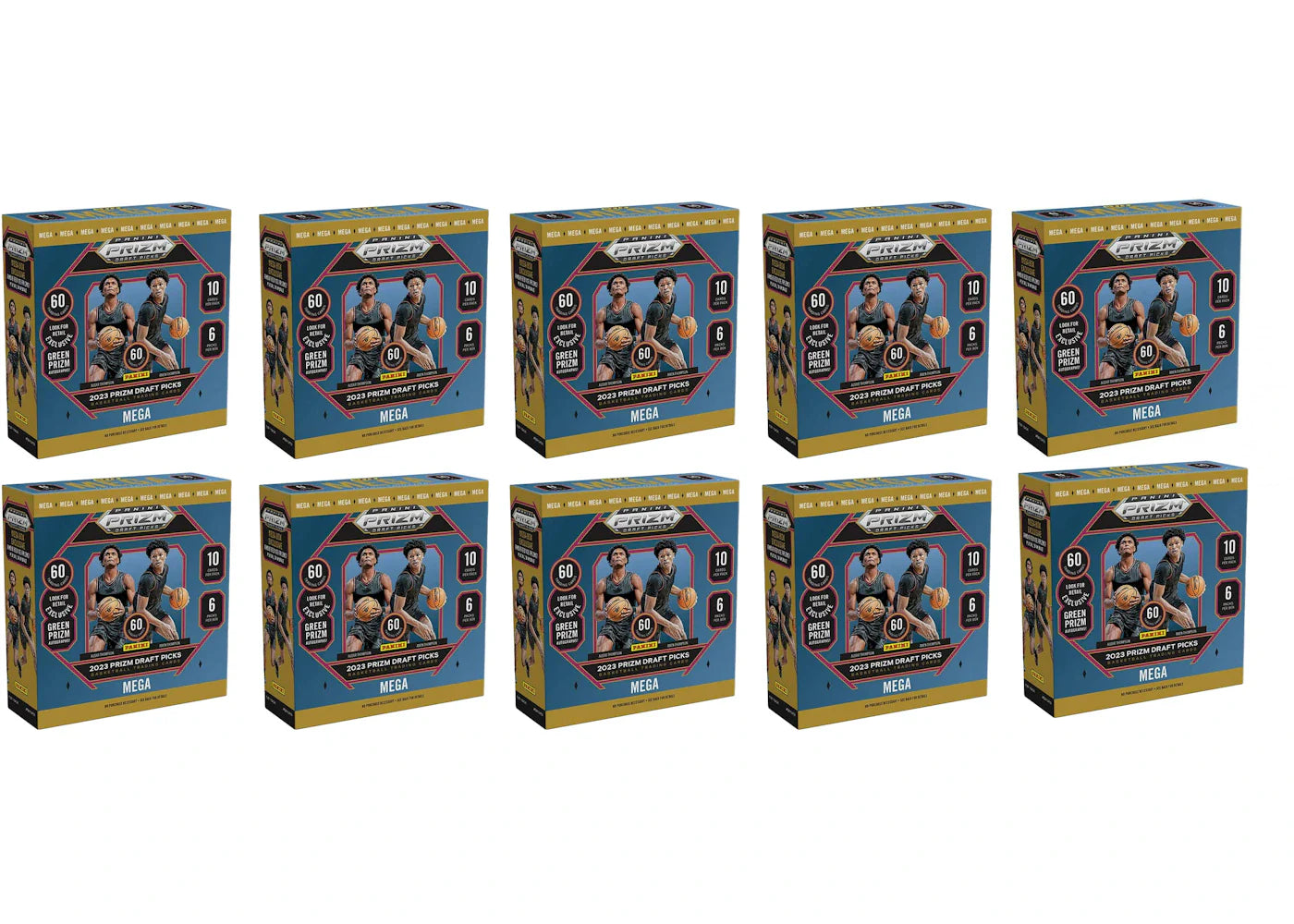 2023-2024 Panini Prizm Draft Picks Basketball Green Prizim Mega Box 10x Lot