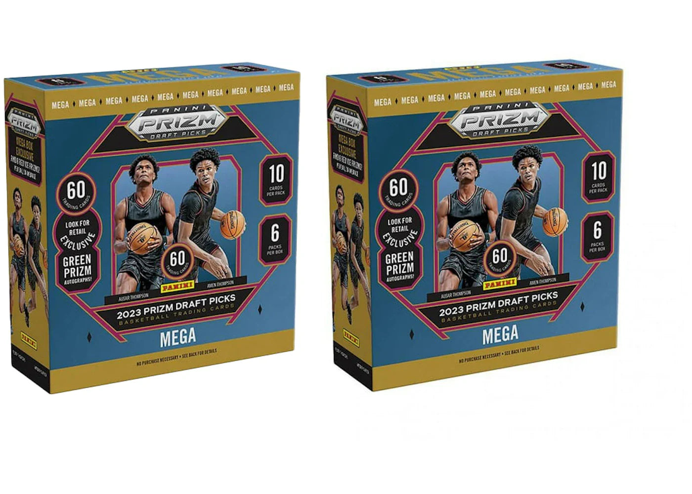 2023-2024 Panini Prizm Draft Picks Basketball Green Prizim Mega Box 2x Lot