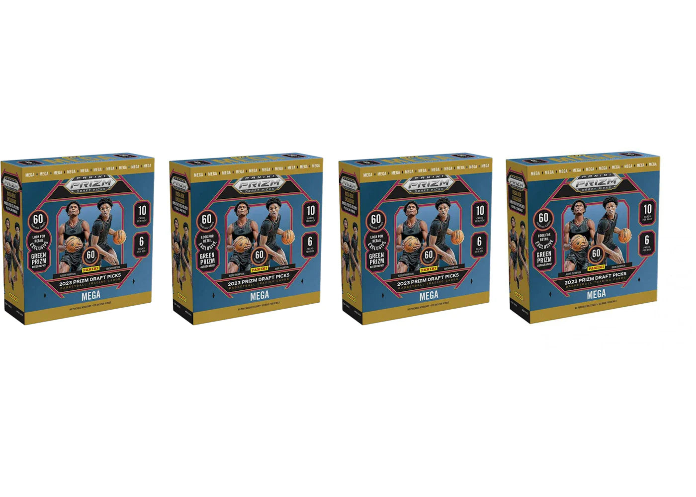 2023-2024 Panini Prizm Draft Picks Basketball Green Prizim Mega Box 4x Lot