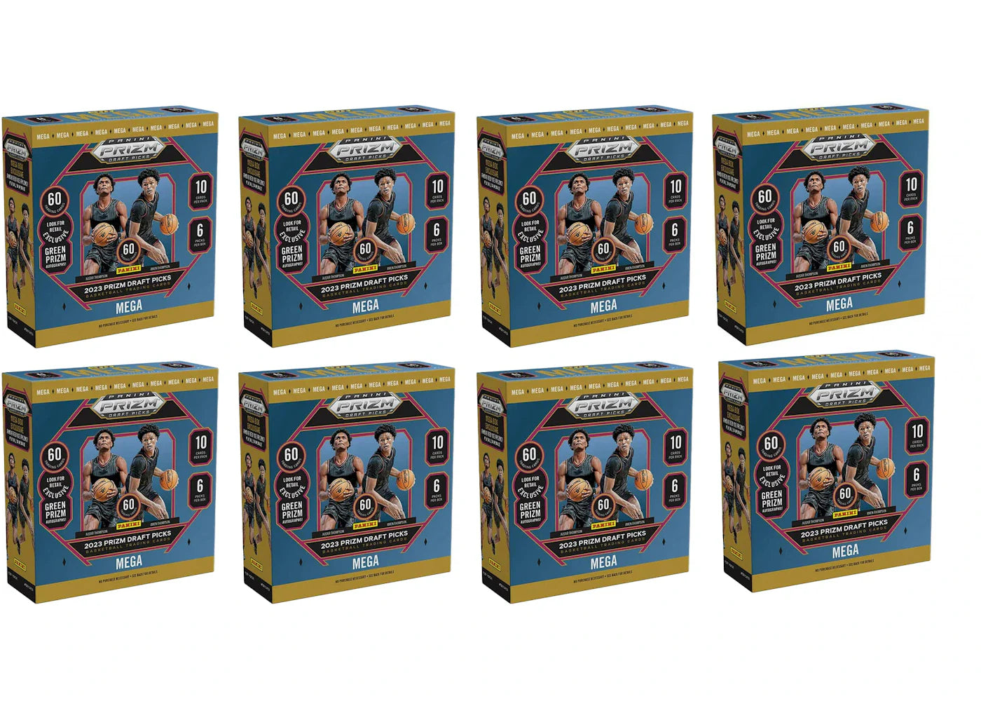 2023-2024 Panini Prizm Draft Picks Basketball Green Prizim Mega Box 8x Lot