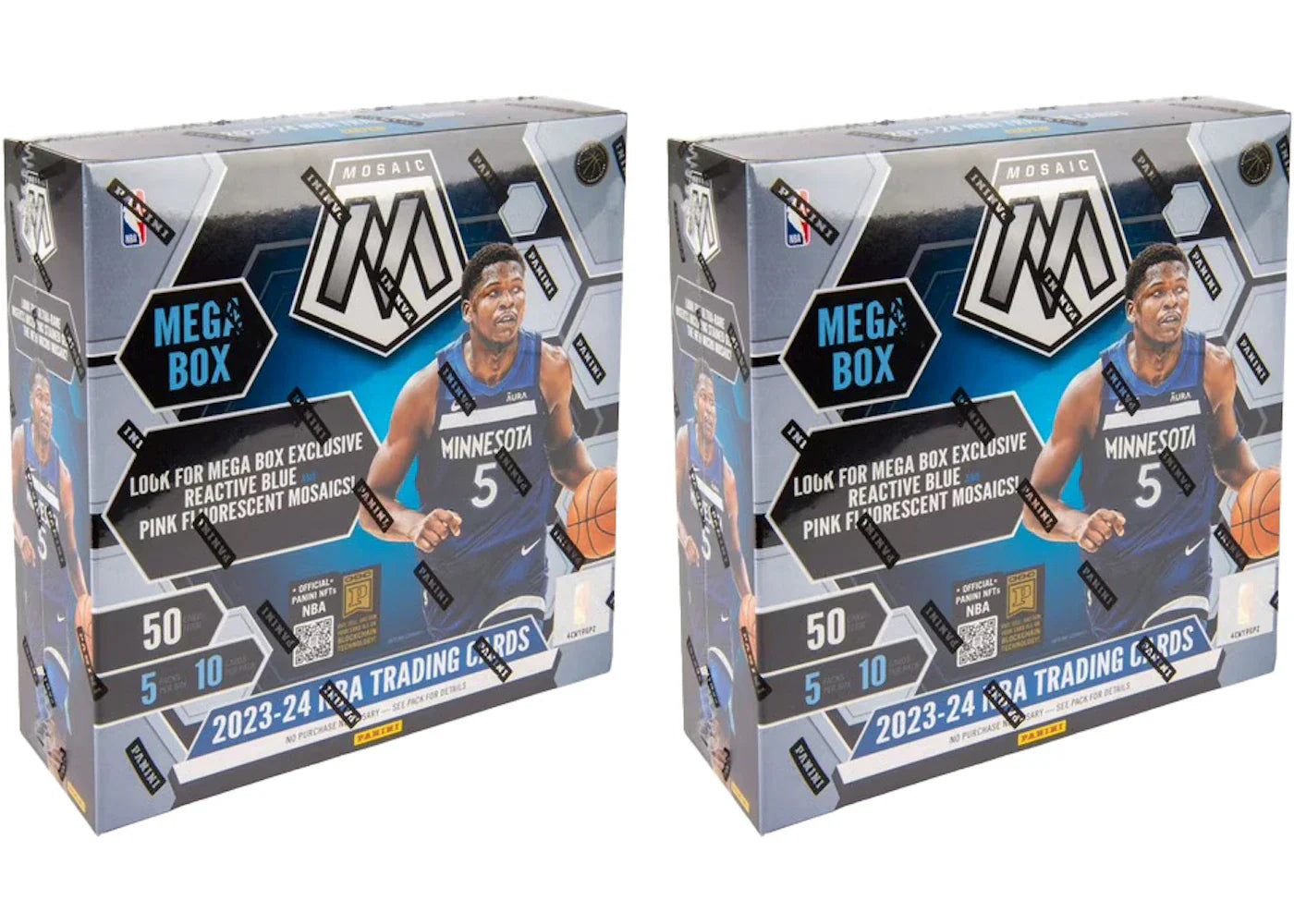 2023-24 Panini Mosaic Basketball Mega Box (Reactive Bue and Pink Fluorescent) 2x