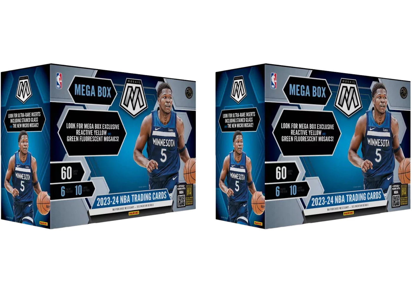 2023-24 Panini Mosaic Basketball Mega Box (Reactive Yellow and Green Fluorescent) 2x Lot