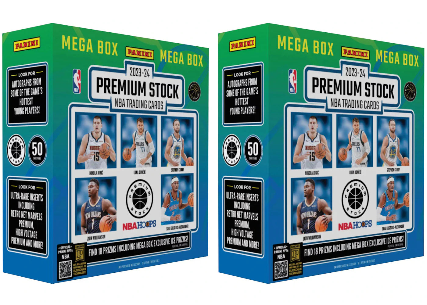 2023-24 Panini Premium Stock Basketball Mega Box (Ice Prizms) 2x Lot