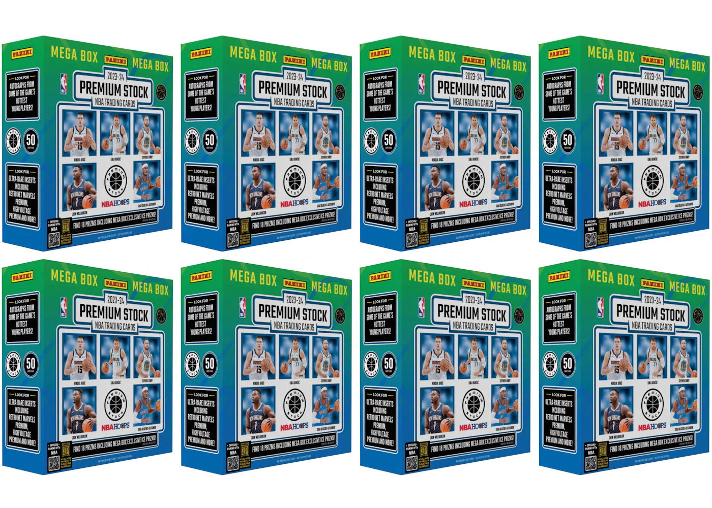 2023-24 Panini Premium Stock Basketball Mega Box (Ice Prizms) 8x Lot