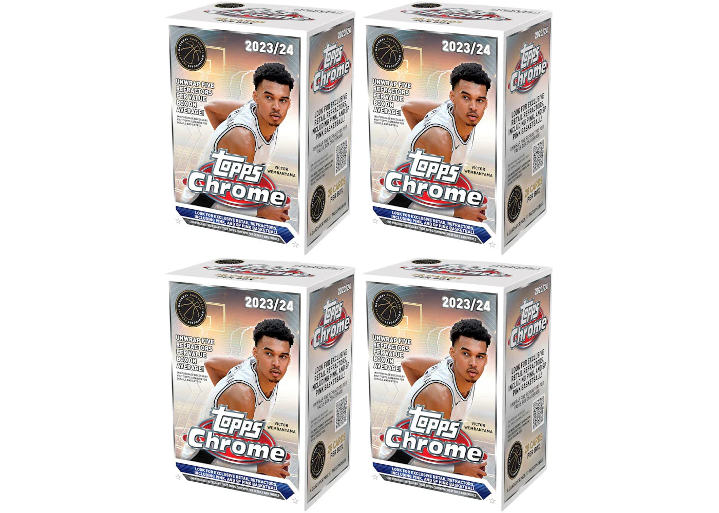 2023-24 Topps Chrome Basketball Value Box (4x Lot)