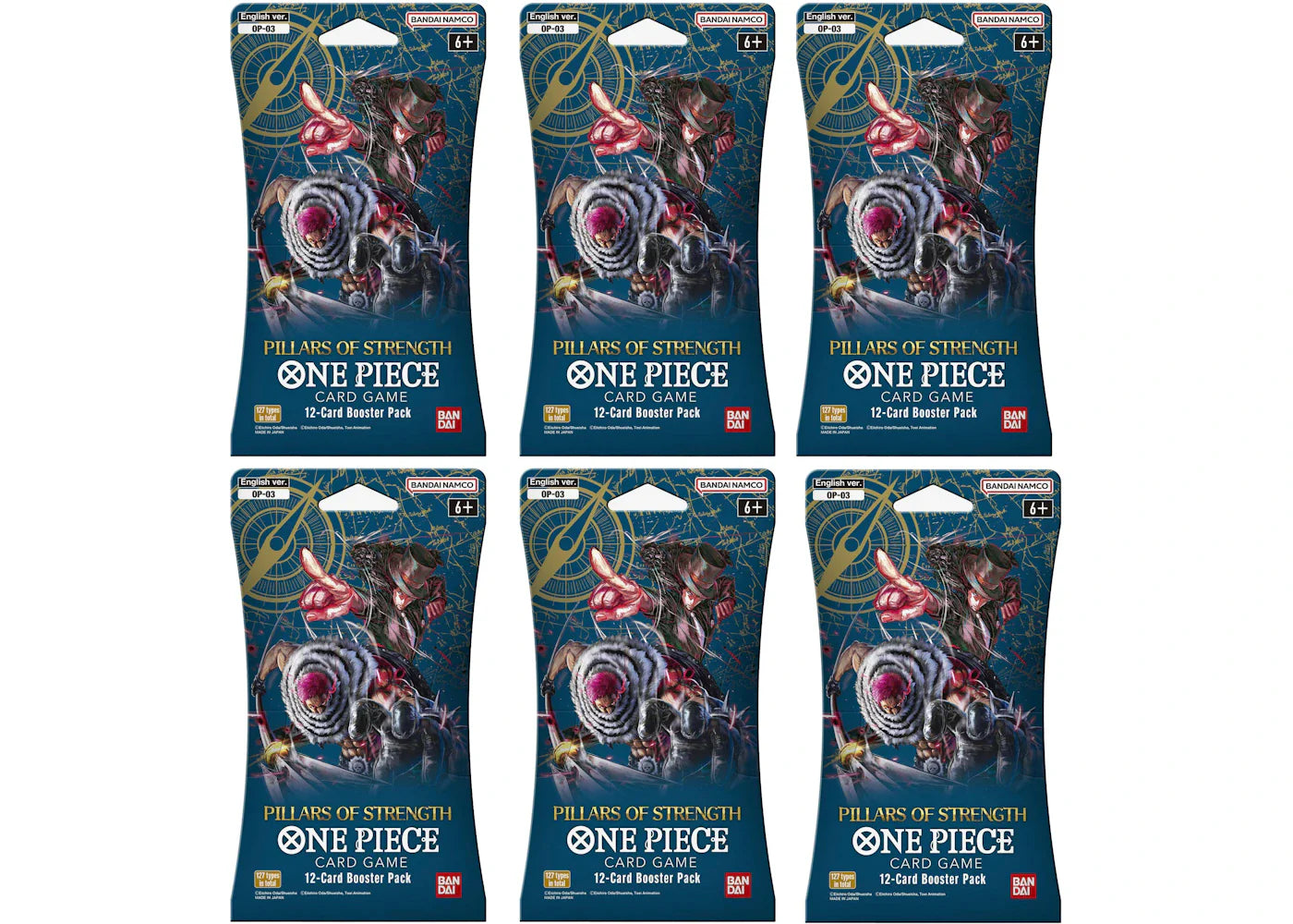2023 Bandai One Piece Card Game Pillars of Strength Booster Pack (OP-03) (English) 6x Lot