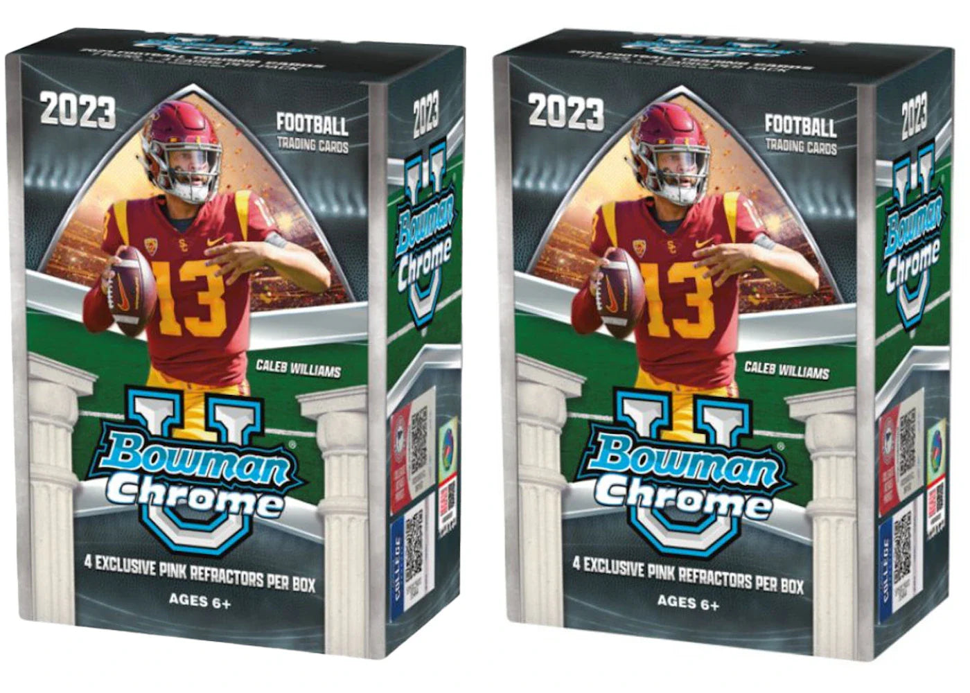 2023 Bowman Chrome University Football Blaster Box 2x Lot