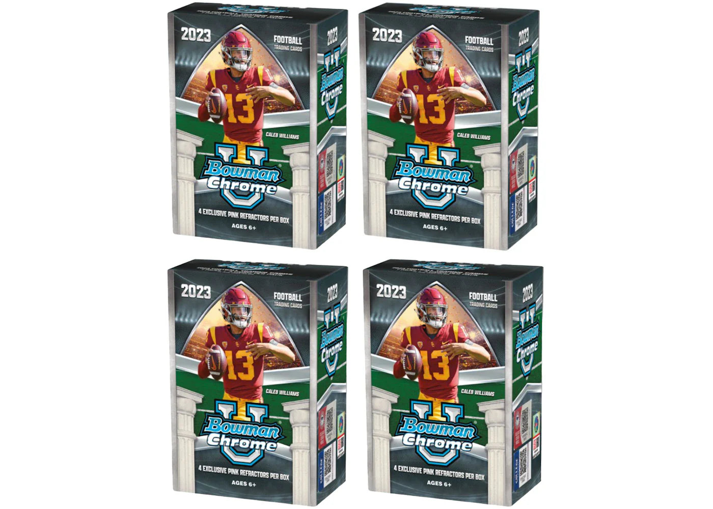 2023 Bowman Chrome University Football Blaster Box 4x Lot