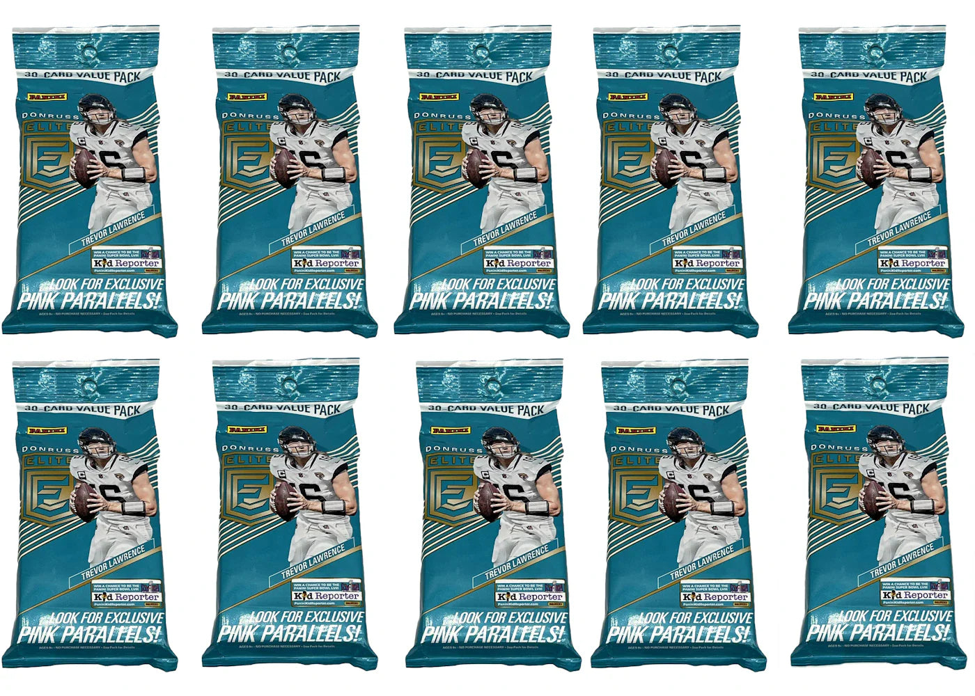 2023 Panini Donruss Elite Football Pink Parallels Hanger Pack 10x Lot