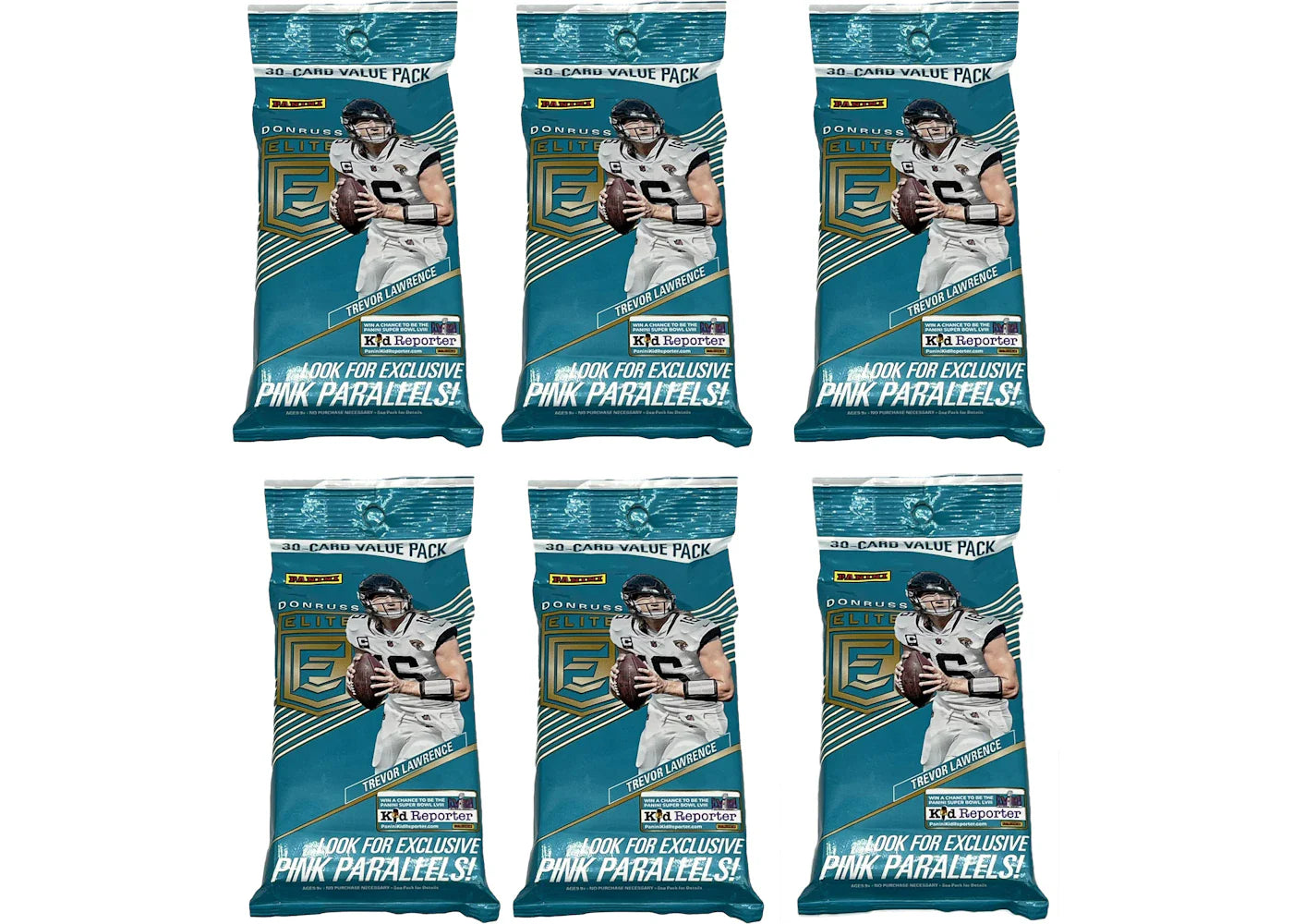 2023 Panini Donruss Elite Football Pink Parallels Hanger Pack 6x Lot