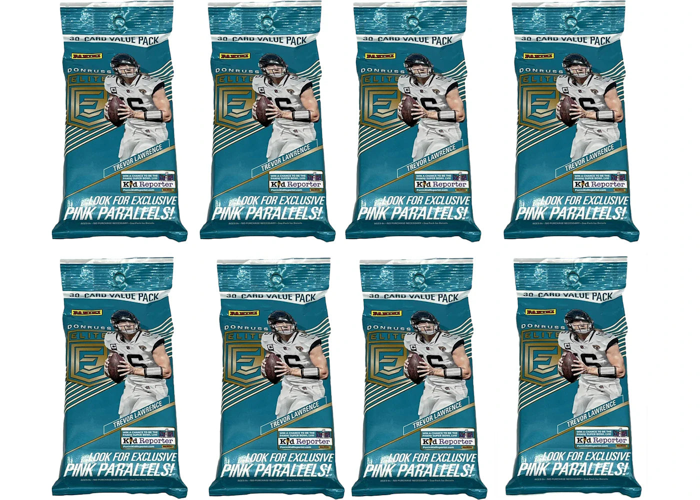 2023 Panini Donruss Elite Football Pink Parallels Hanger Pack 8x Lot