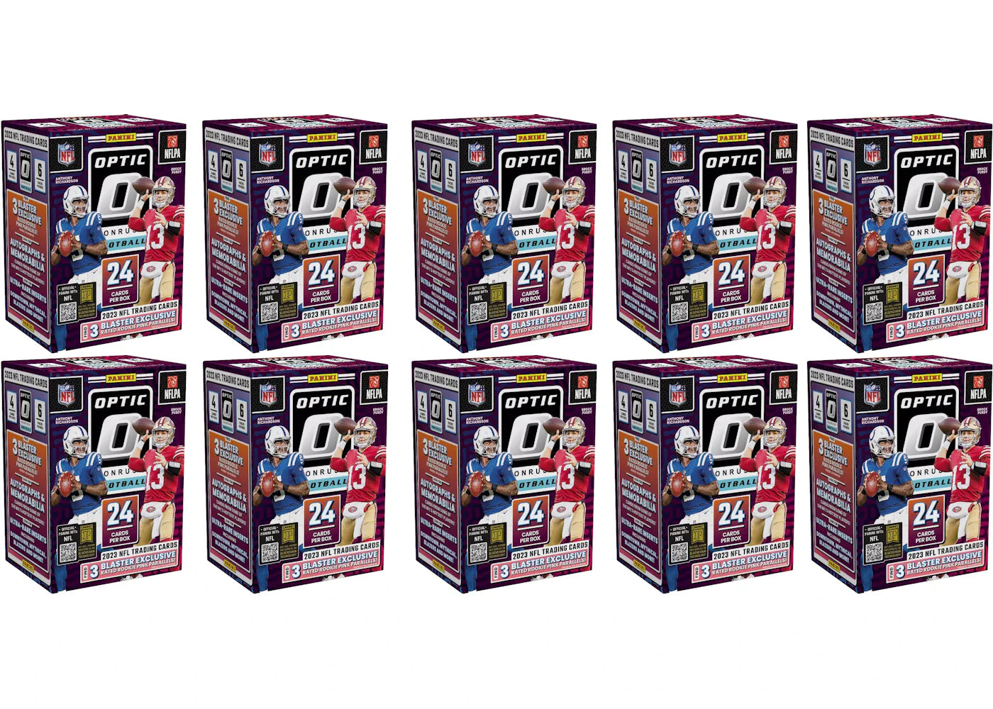 2023 Panini Donruss Optic Football Blaster Box (Pink Parallels) 10x Lot