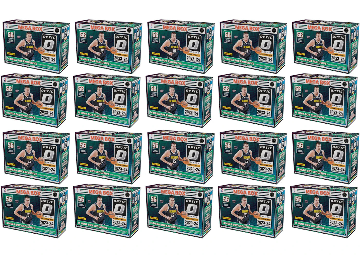 2023 Panini Donruss Optic Basketball Mega Box (Purple Shock Parallels) 20x Lot (Sealed Case)