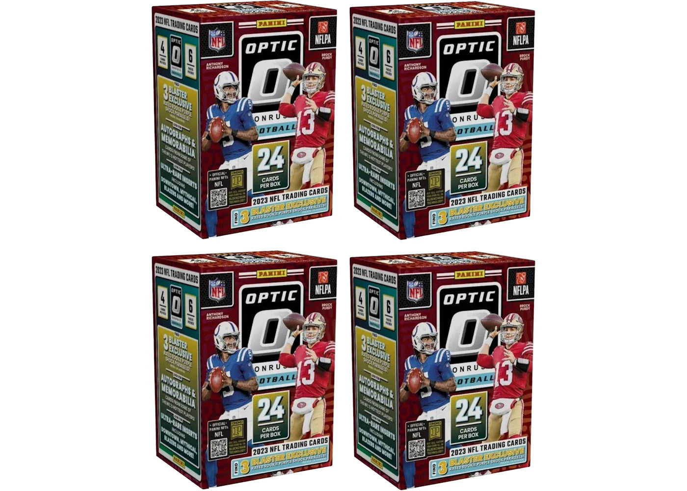 2023 Panini Donruss Optic Football Blaster Box (Purple Shock Parallels) 4x Lot