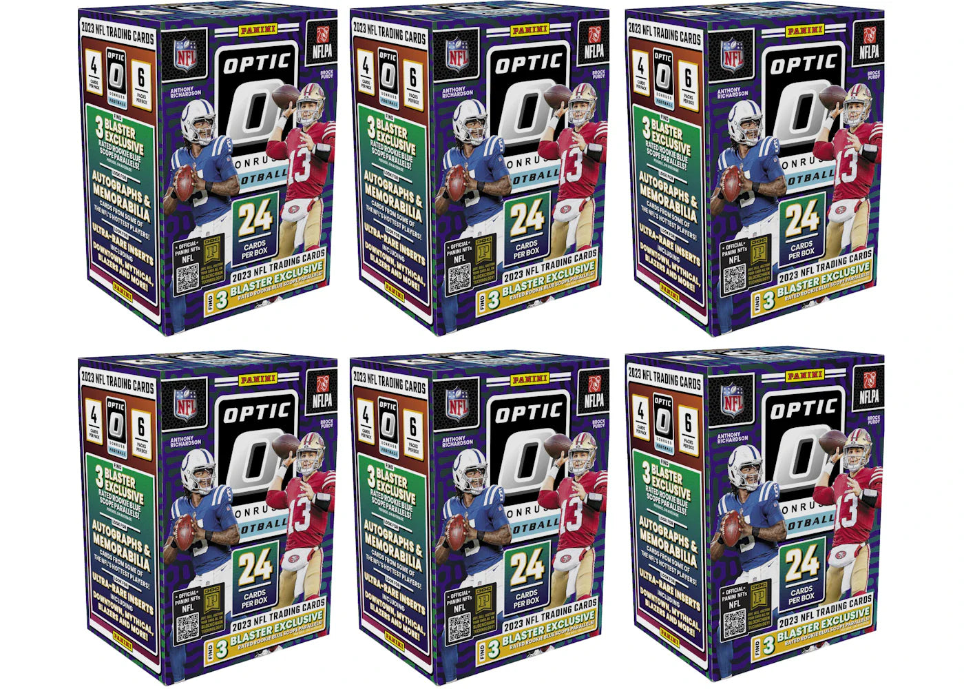 2023 Panini Donruss Optic Football Hobby Blaster Box 6x Lot