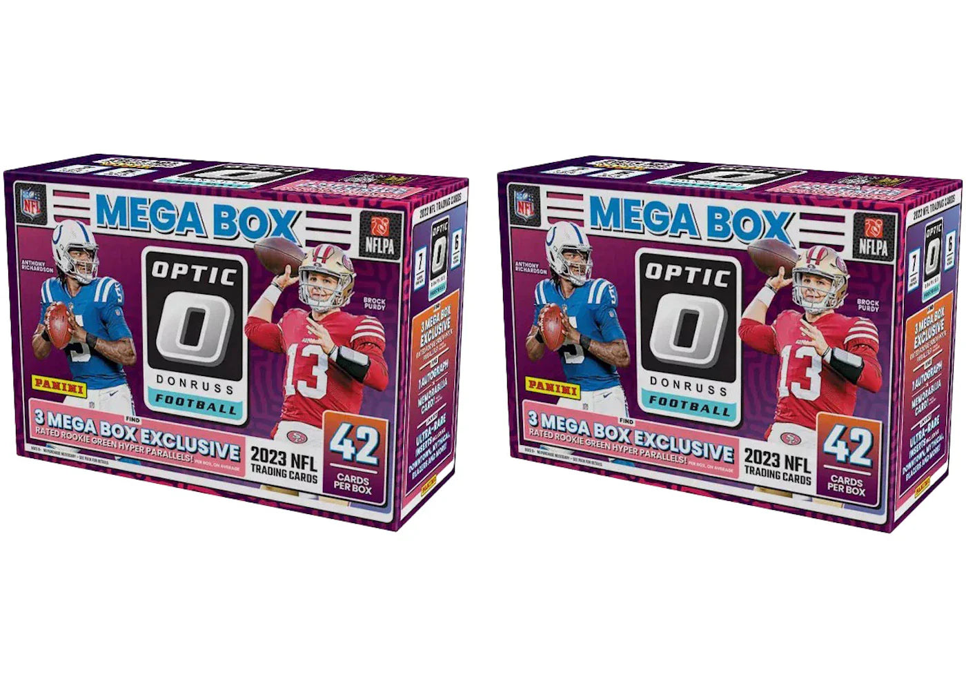 2023 Panini Donruss Optic Football Mega Box (Green Hyper Parallels) 2x Lot