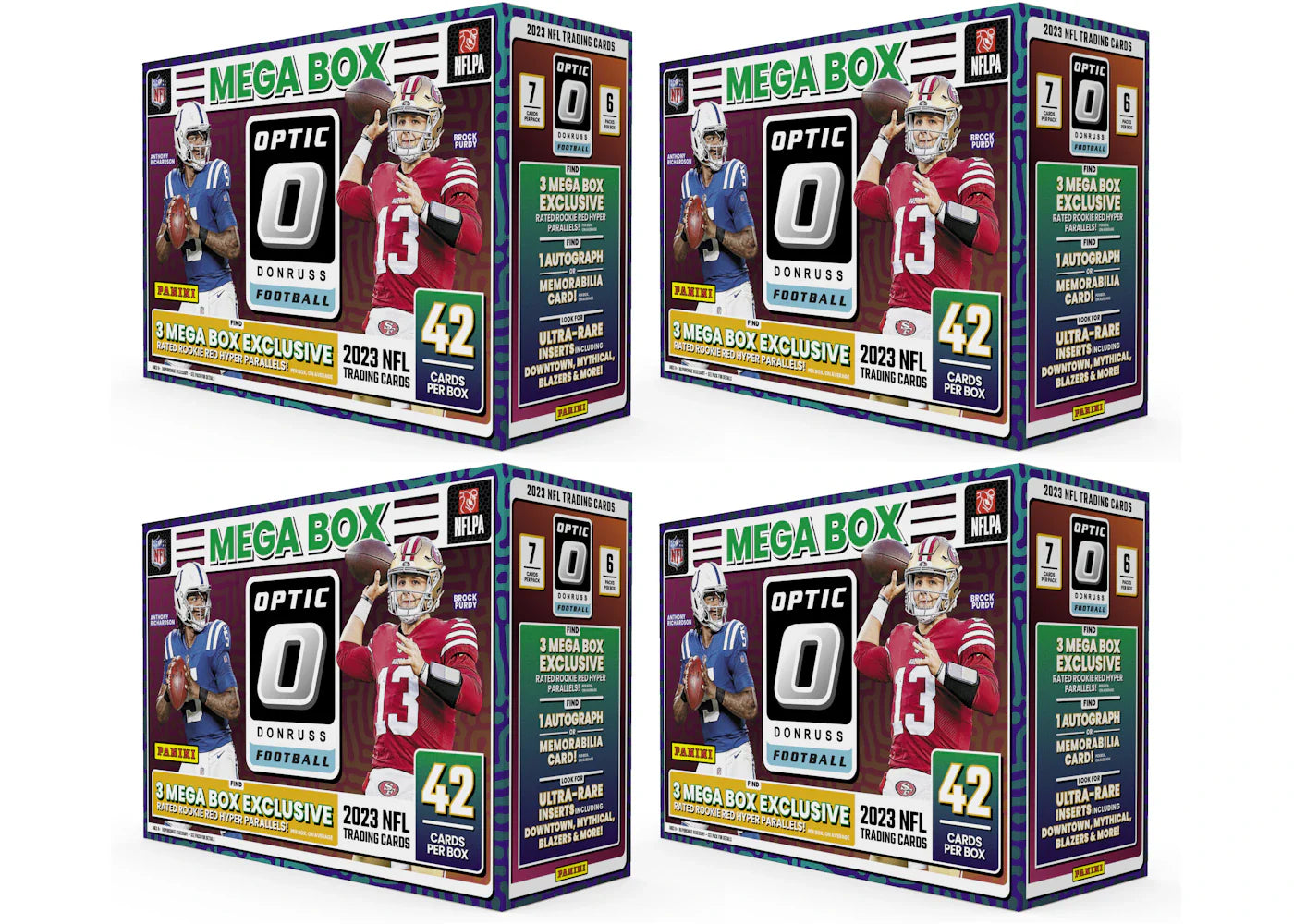 2023 Panini Donruss Optic Football Mega Box (Red Hyper Parallels) 4x Lot