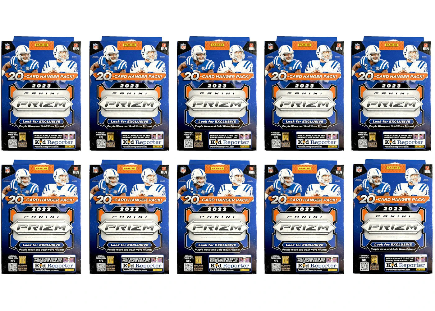 2023 Panini Prizm Football Hanger Box (Purple and Gold Wave Prizms) 10x Lot