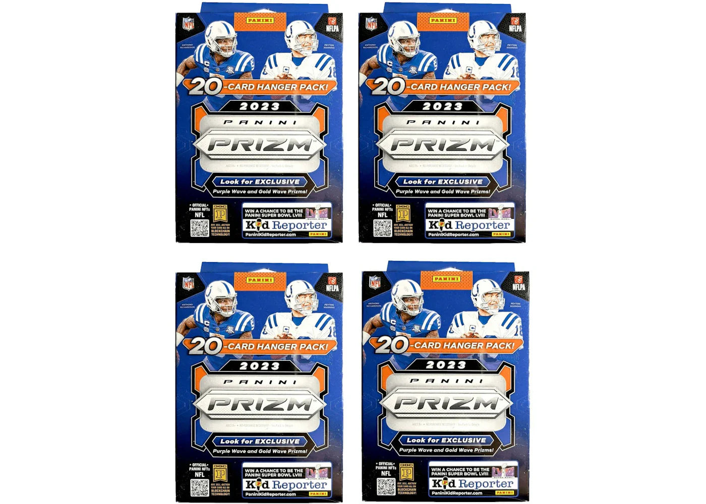 2023 Panini Prizm Football Hanger Box (Purple and Gold Wave Prizms) 4x Lot