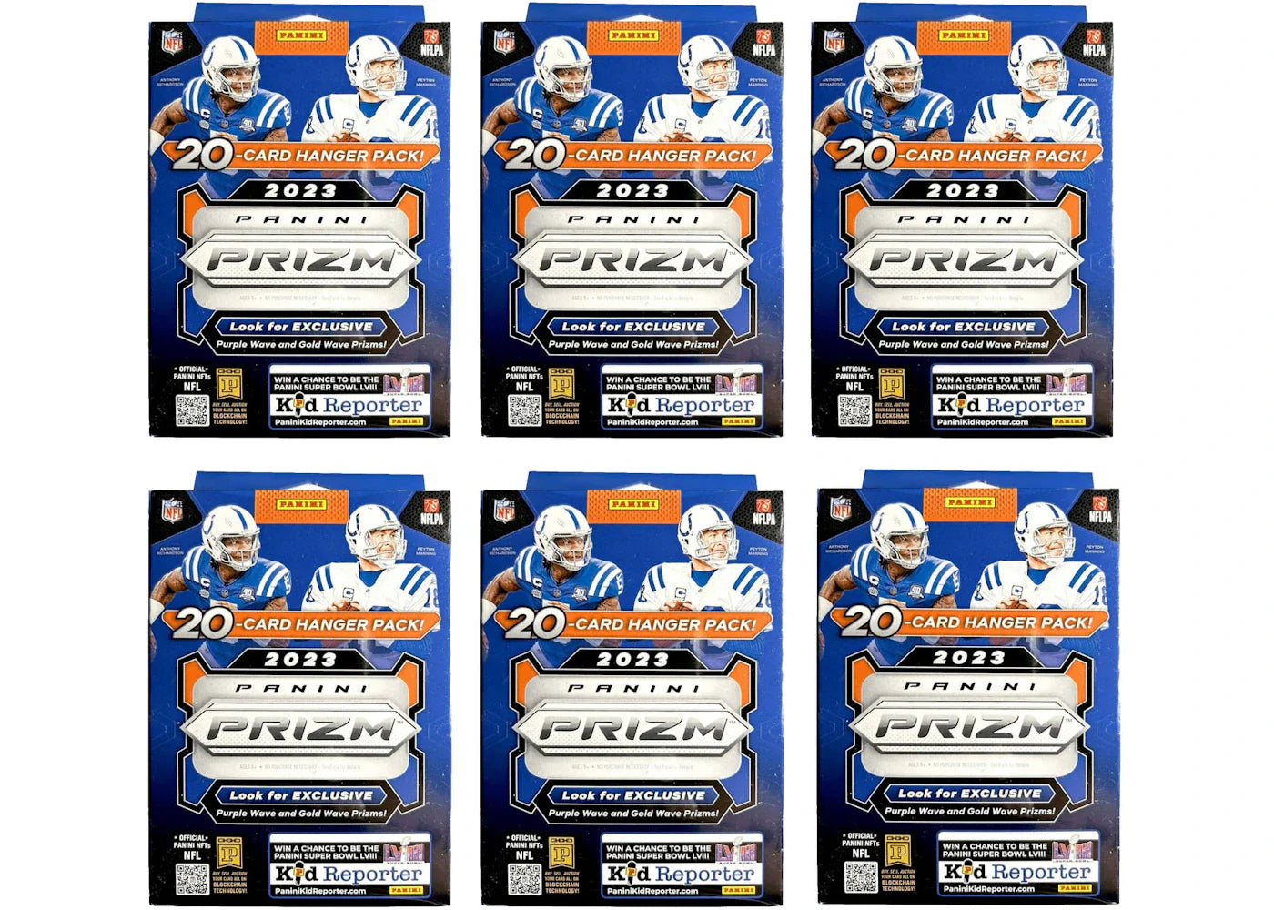 2023 Panini Prizm Football Hanger Box (Purple and Gold Wave Prizms) 6x Lot