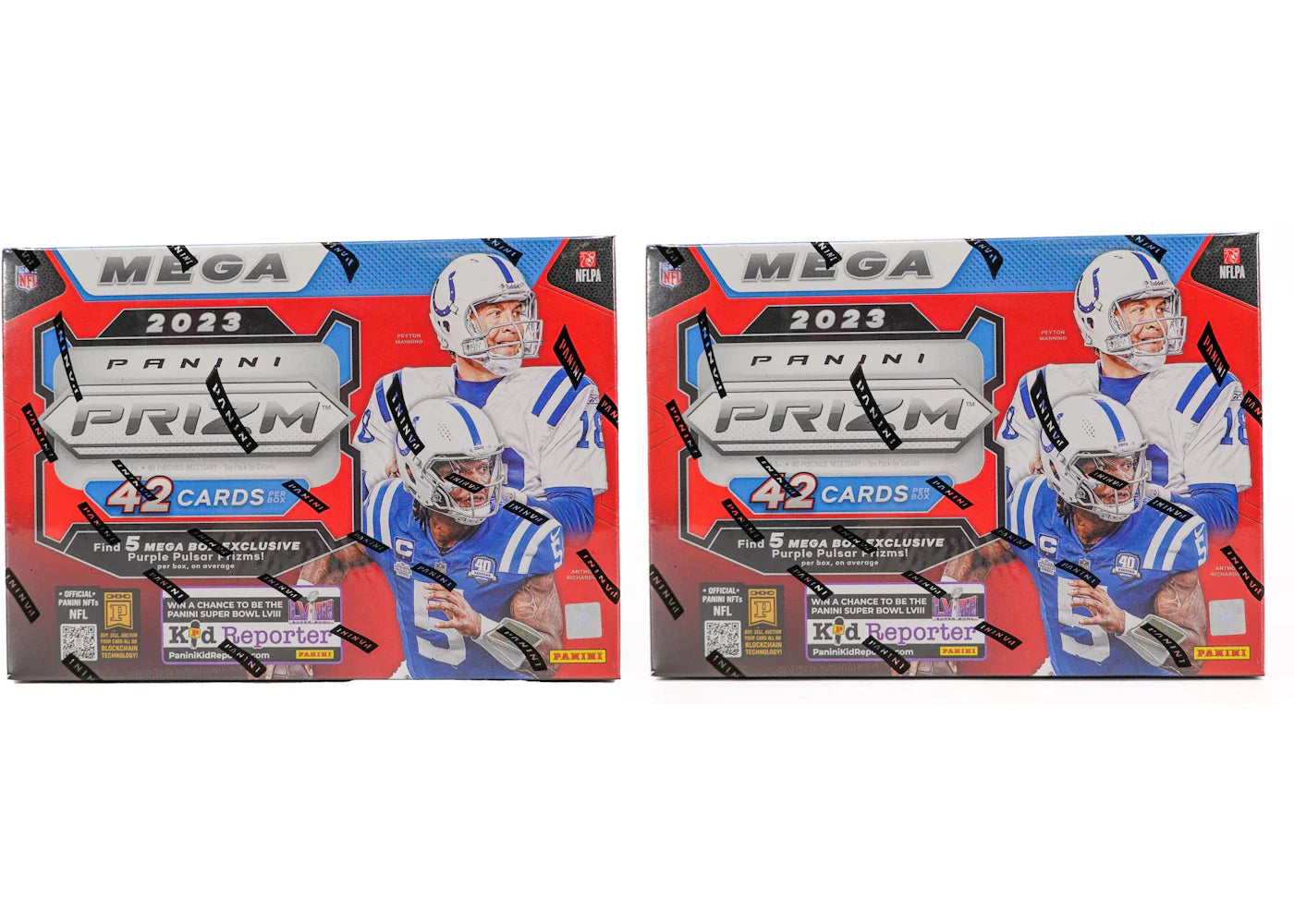 2023 Panini Prizm Football Hobby Mega Box (Purple Pulsar Prizms) 2x Lot