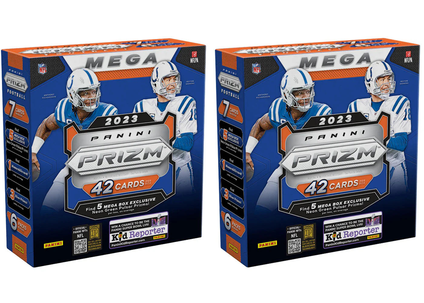 2023 Panini Prizm Football Mega Box (Green Pulsar Prizms) 2x Lot