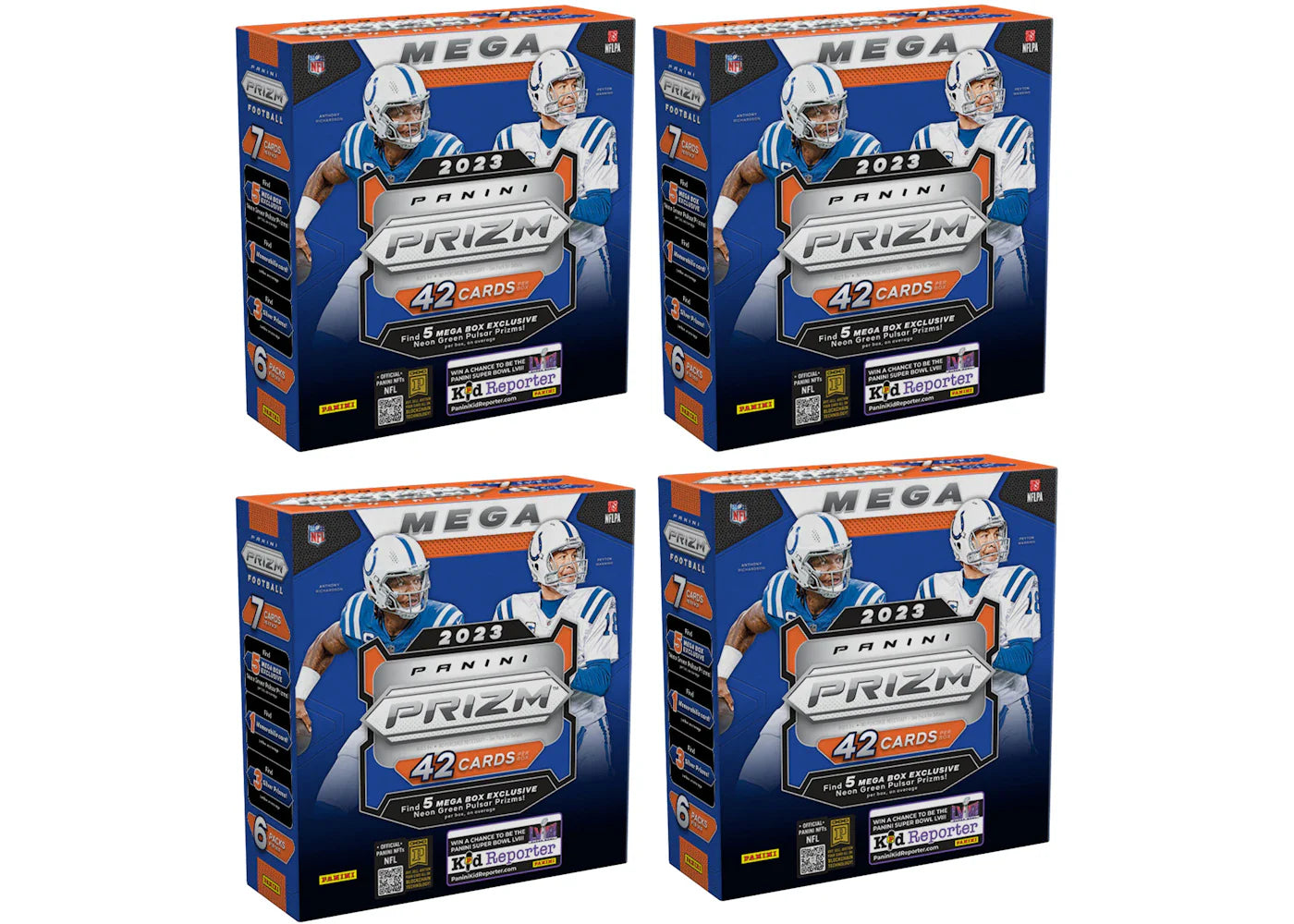 2023 Panini Prizm Football Mega Box (Green Pulsar Prizms) 4x Lot