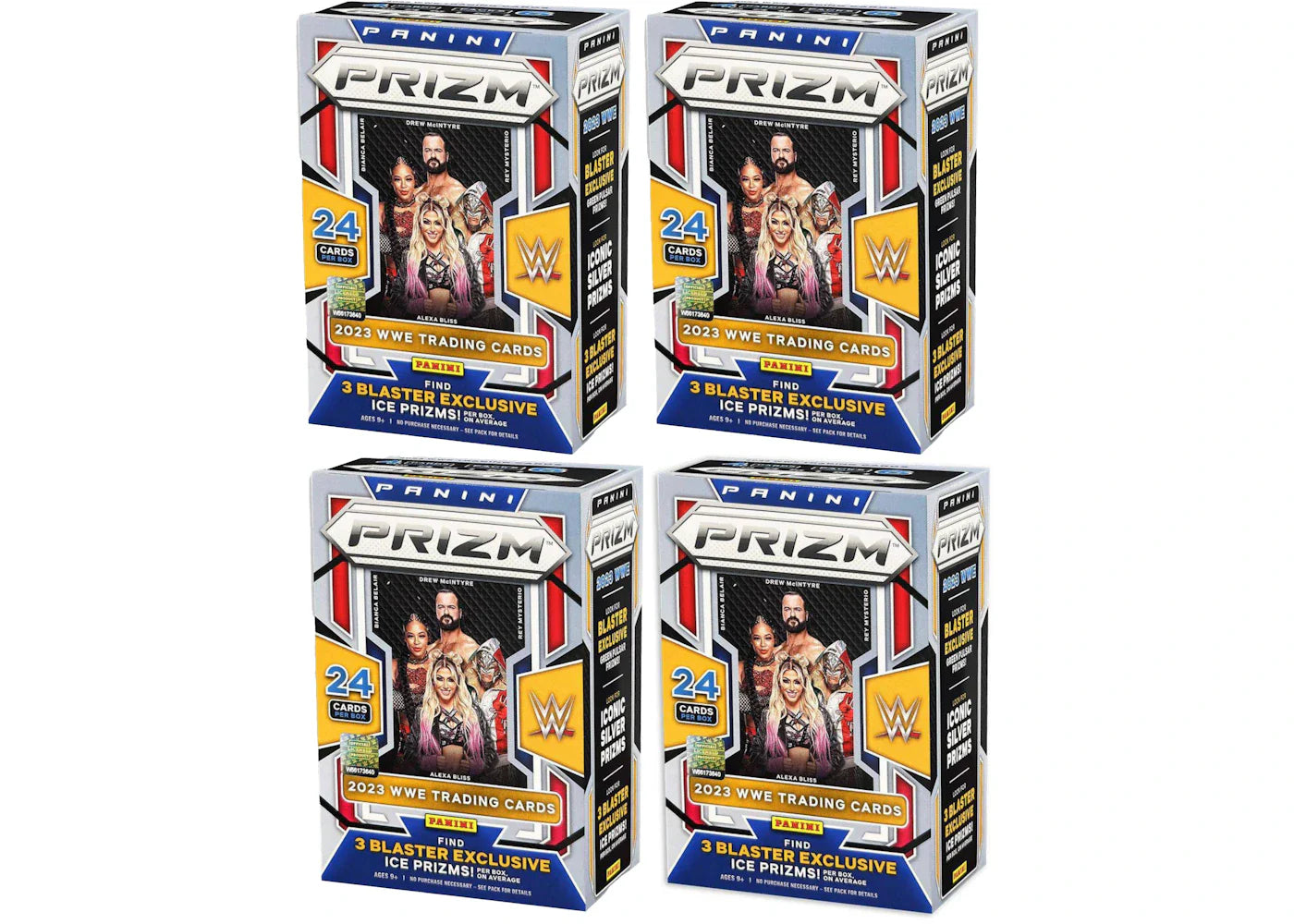 2023 Panini Prizm WWE Blaster Box (Ice Prizms) 4x Lot