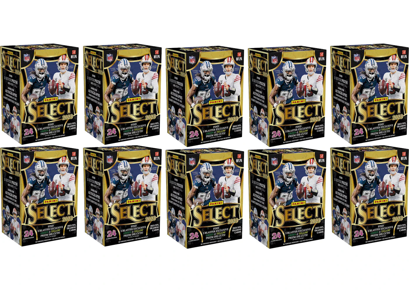 2023 Panini Select Football Blaster Box (Green and Yellow Die-Cuts) 10x Lot