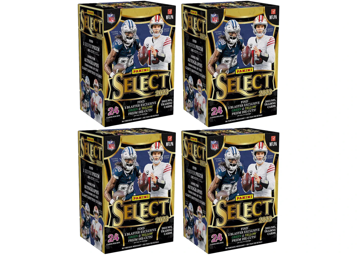 2023 Panini Select Football Blaster Box (Green and Yellow Die-Cuts) 4x Lot