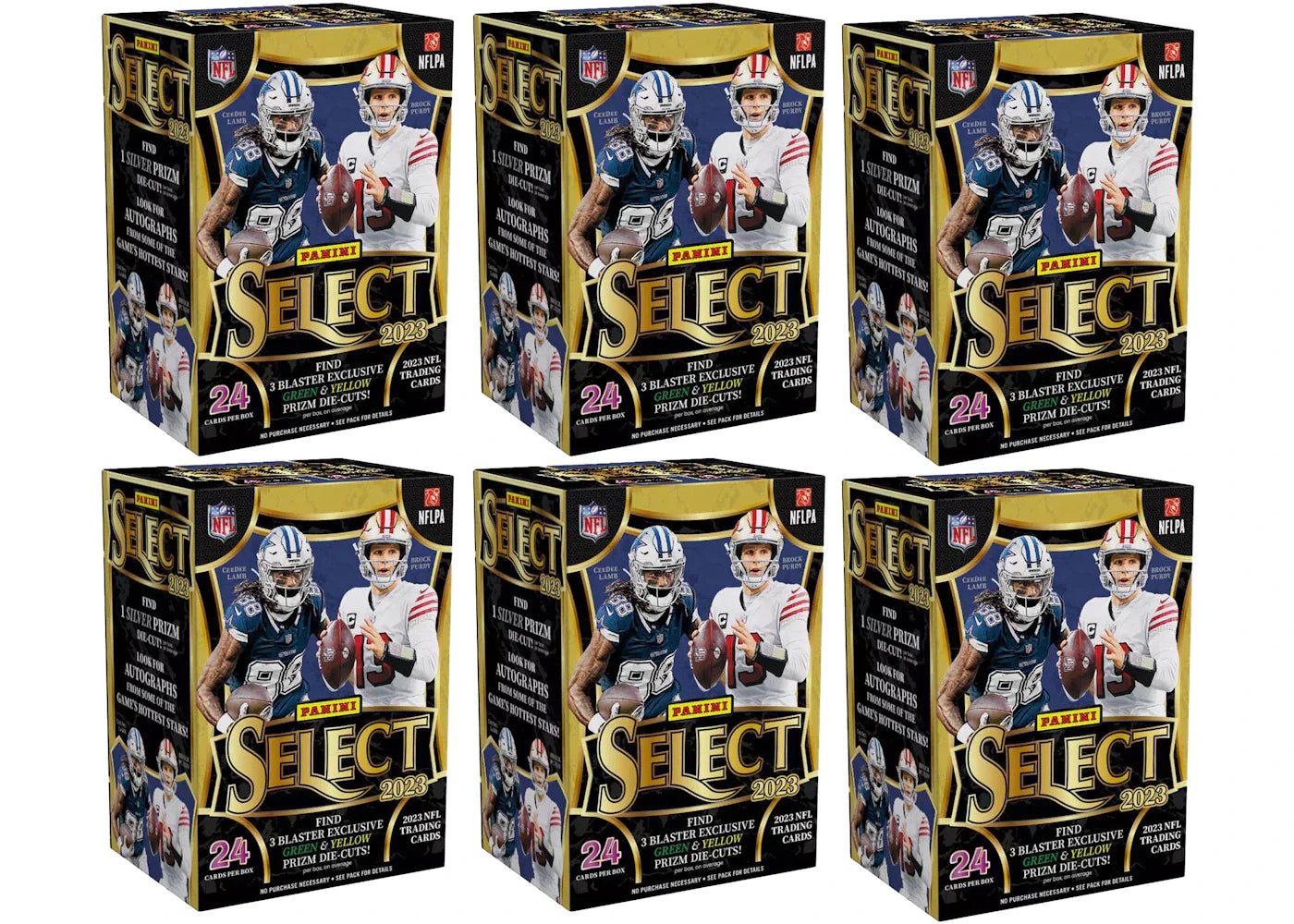 2023 Panini Select Football Blaster Box (Green and Yellow Die-Cuts) 6x Lot