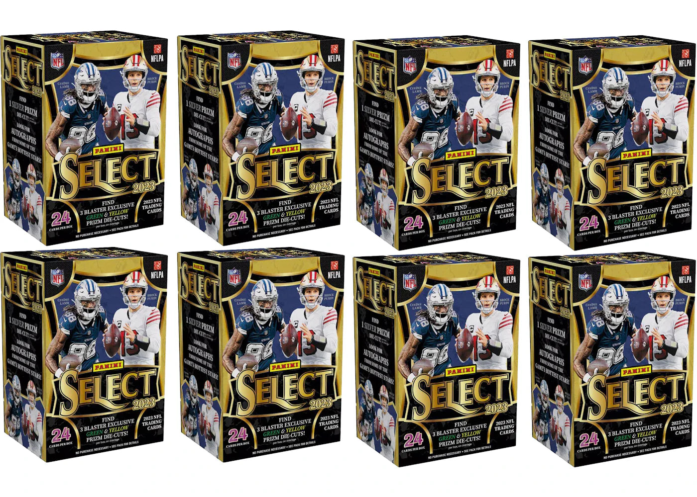 2023 Panini Select Football Blaster Box (Green and Yellow Die-Cuts) 8x Lot
