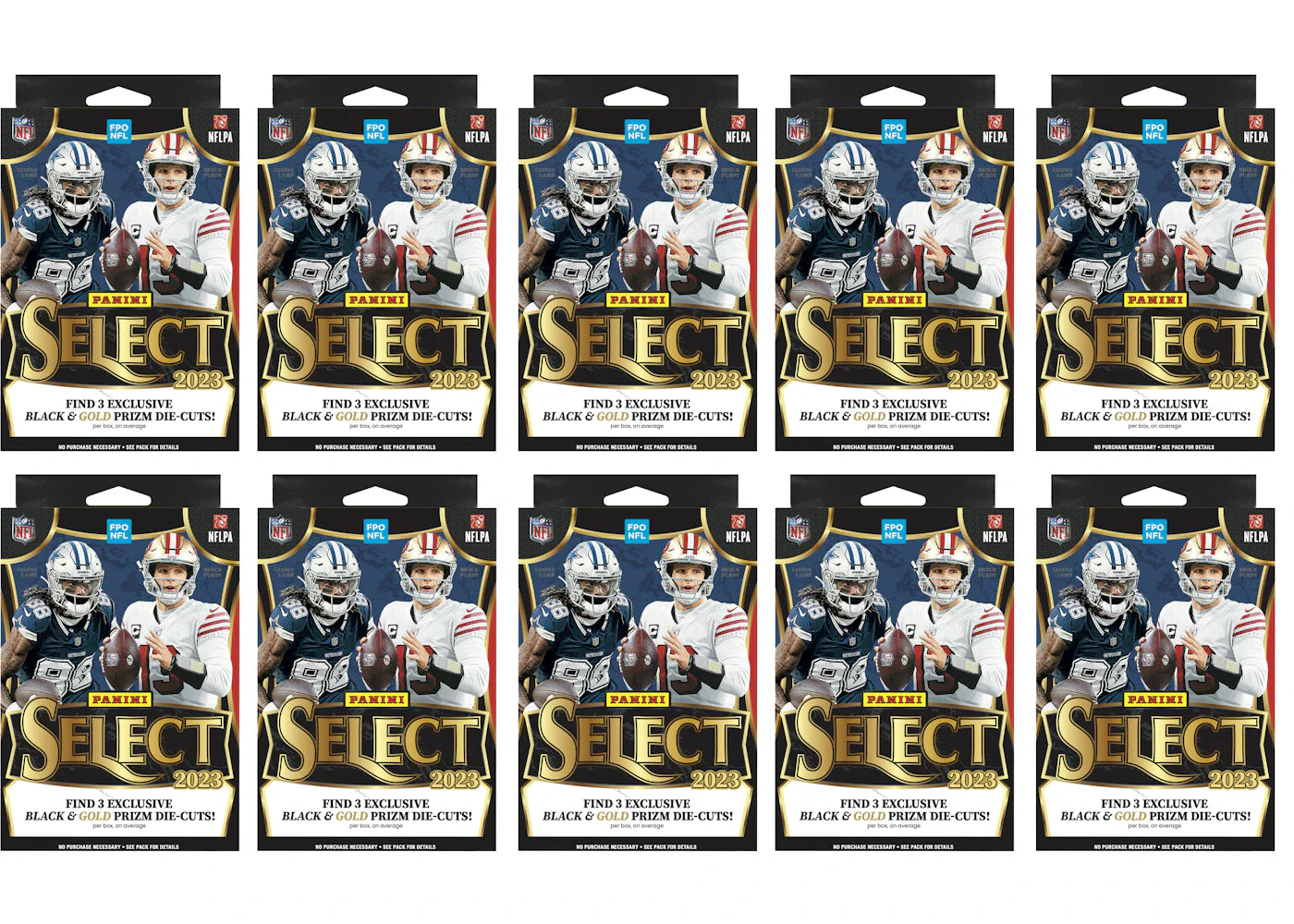 2023 Panini Select Football Hanger Box (Black and Gold Die-Cuts) 10x Lot