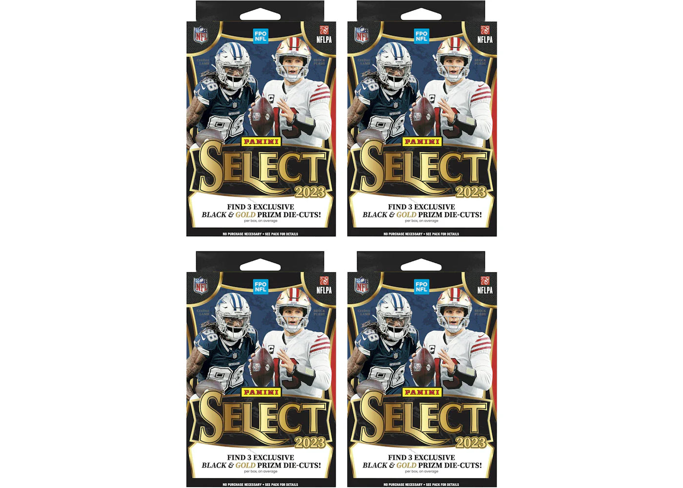 2023 Panini Select Football Hanger Box (Black and Gold Die-Cuts) 4x Lot