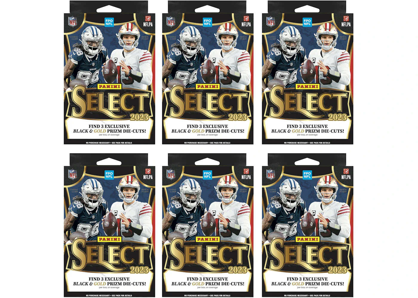 2023 Panini Select Football Hanger Box (Black and Gold Die-Cuts) 6x Lot