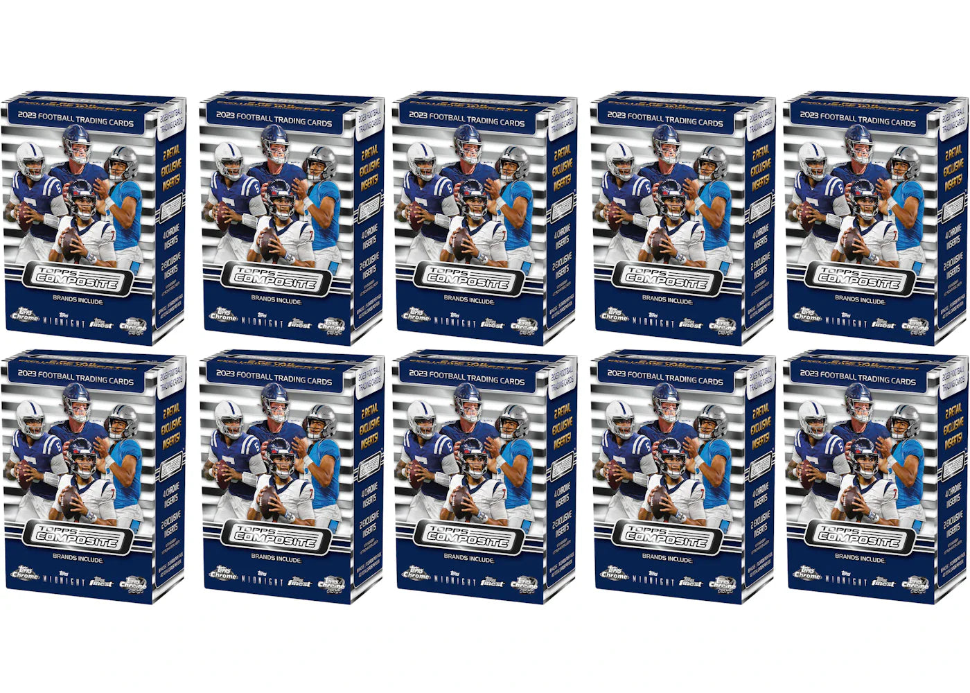 2023 Topps Chrome Composite Football Blaster Box (10x Lot)