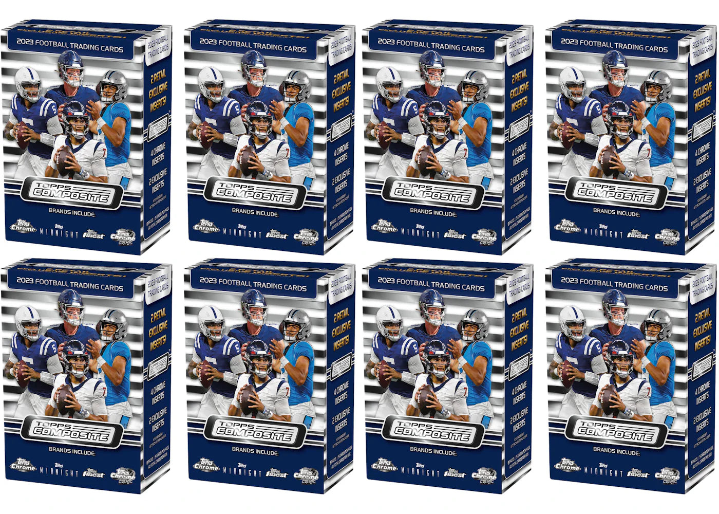 2023 Topps Chrome Composite Football Blaster Box (8x Lot)