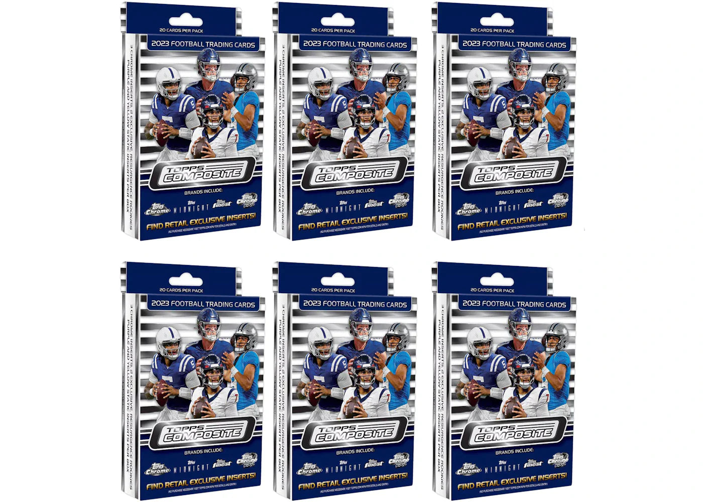 2023 Topps Chrome Composite Football Hanger Box 6x Lot
