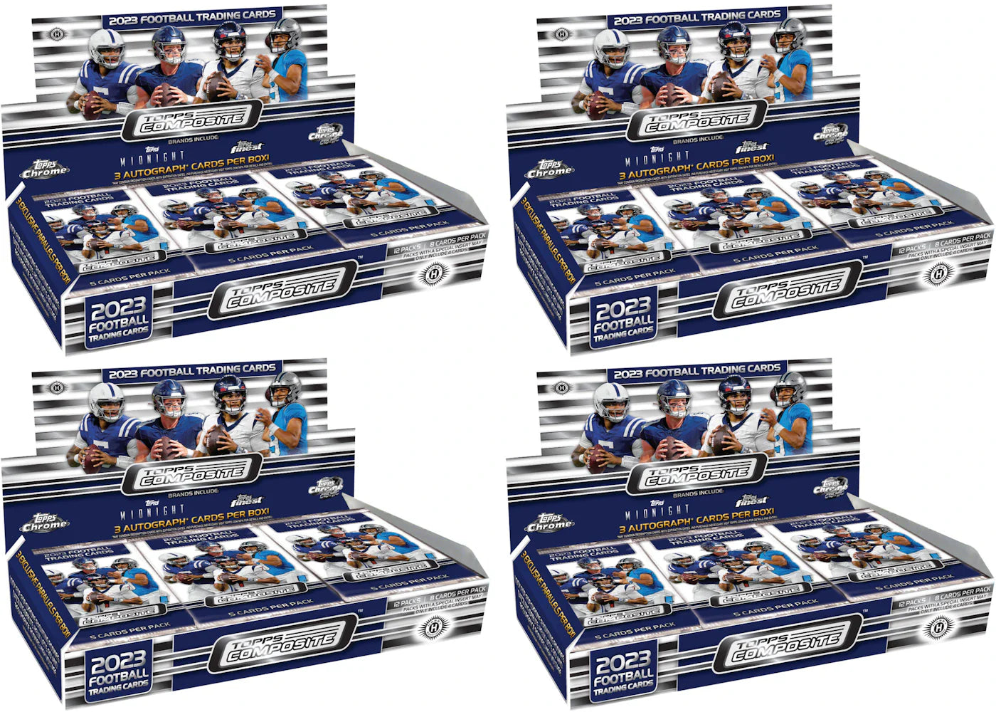 2023 Topps Chrome Composite Football Hobby Box (4x Lot)