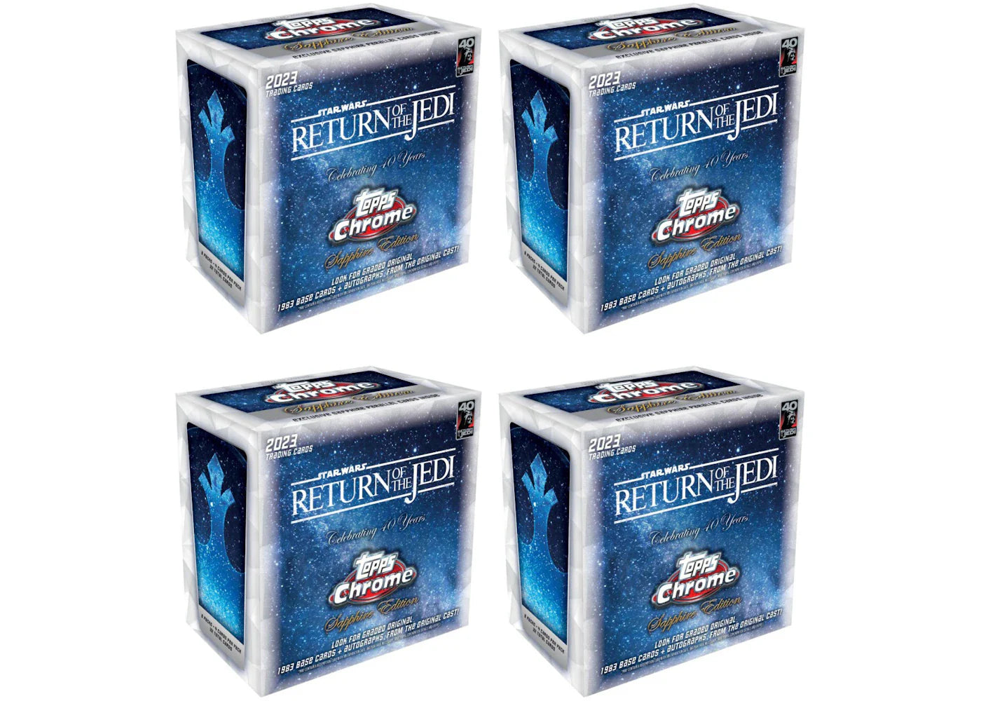2023 Topps Chrome Star Wars Return of the Jedi 40th Anniversary Sapphire Edition Box 4x Lot
