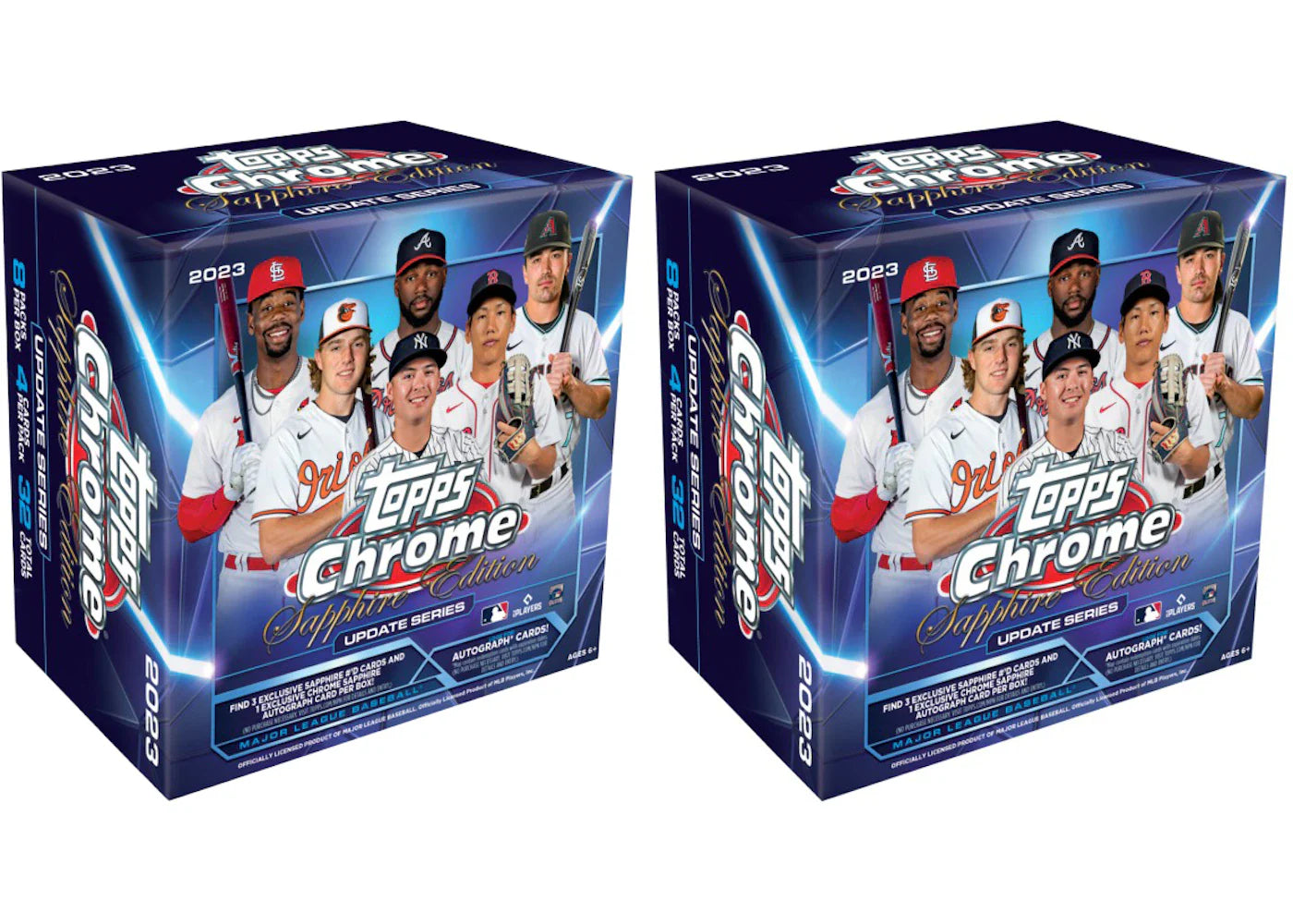 2023 Topps Chrome Update Sapphire Edition Baseball Hobby Box 2x Lot
