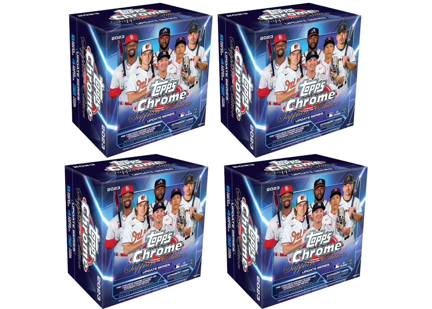 2023 Topps Chrome Update Sapphire Edition Baseball Hobby Box 4x Lot