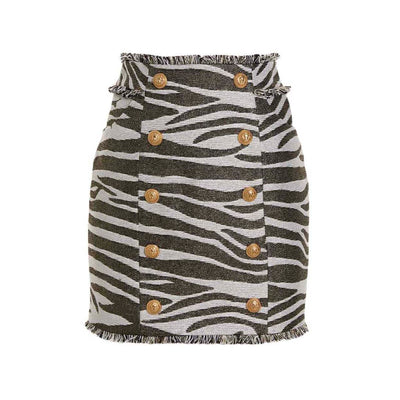 Balmain Lurex Zebra Skirt