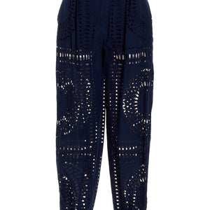 Alberta Ferretti Embroidered Cotton Pants