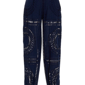 Alberta Ferretti Embroidered Cotton Pants