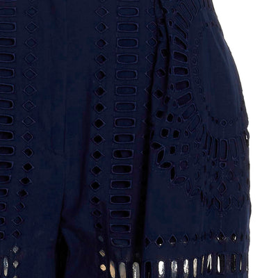 Alberta Ferretti Embroidered Cotton Pants